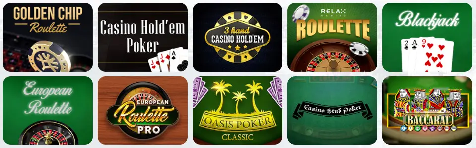 Jeux de table au RANT CASINO